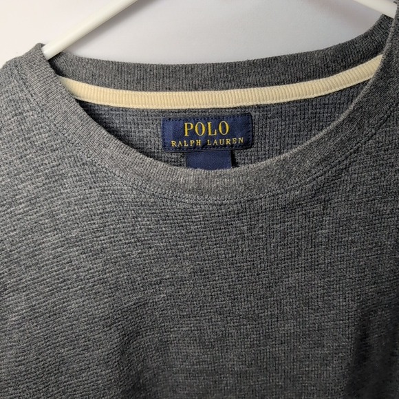 Polo Ralph Lauren Sleep Shirt Men's L Waffle Knit 100% Cotton Long Sleeve Large‎ - Picture 6 of 6